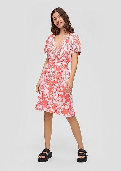 QS Midikleid mit Allover-Print und Bindeband günstig online kaufen