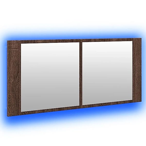 vidaXL LED-Spiegelschrank Braun Eichen-Optik 100x12x45 cm 834961 günstig online kaufen