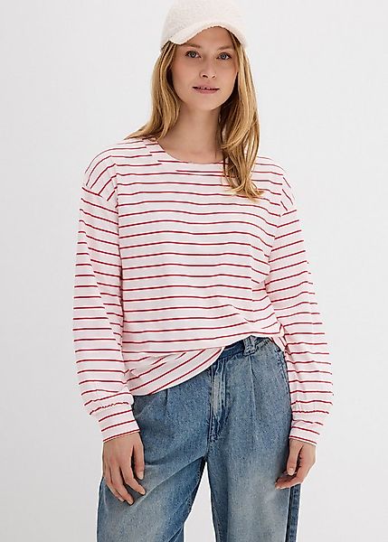 bonprix Langarmshirt (1-tlg) lockere Passform mit überschnittenen Schultern günstig online kaufen