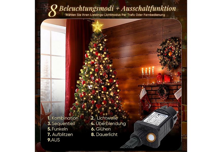Salcar LED-Lichterkette LED Lichterkette Weihnachtsbaum mit Ring weihnachts günstig online kaufen