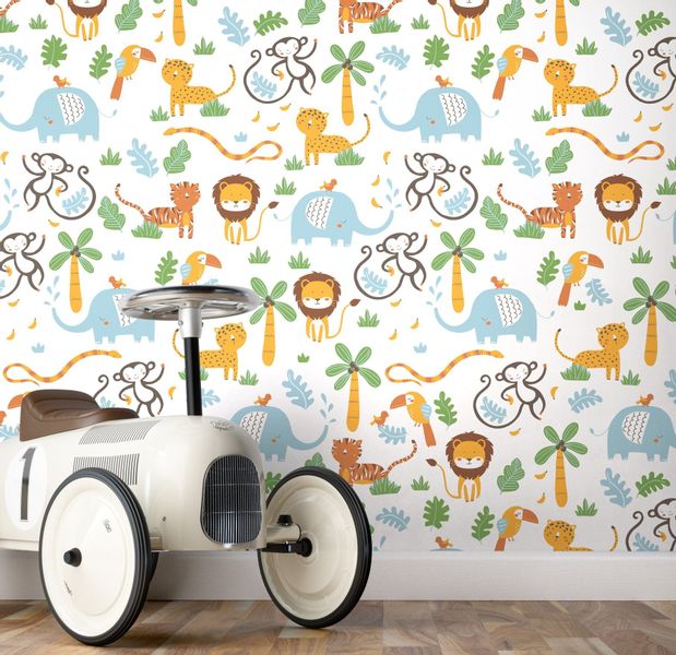 Newroom Vliestapete, Bunt Tapete Kinder Tiere günstig online kaufen