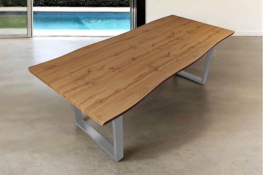 SAM® Esstisch Thoran, Holz-Optik Wildeiche, U-Metallgestell, günstig online kaufen