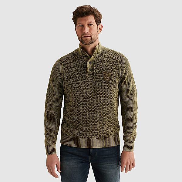 PME LEGEND Strickpullover mit kurzer Knopfleiste günstig online kaufen