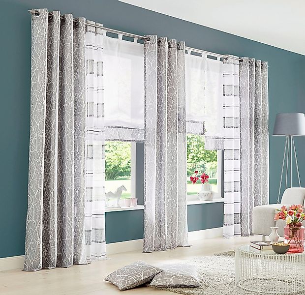 my home Raffrollo Camposa, mit Schlaufen, Transparent, Voile, Polyester günstig online kaufen