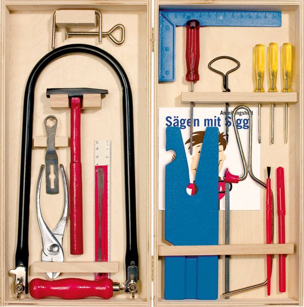 Pebaro Kinder-Werkzeug-Set Laubsägeset: Laubsägetischchen + Drillbohrer günstig online kaufen