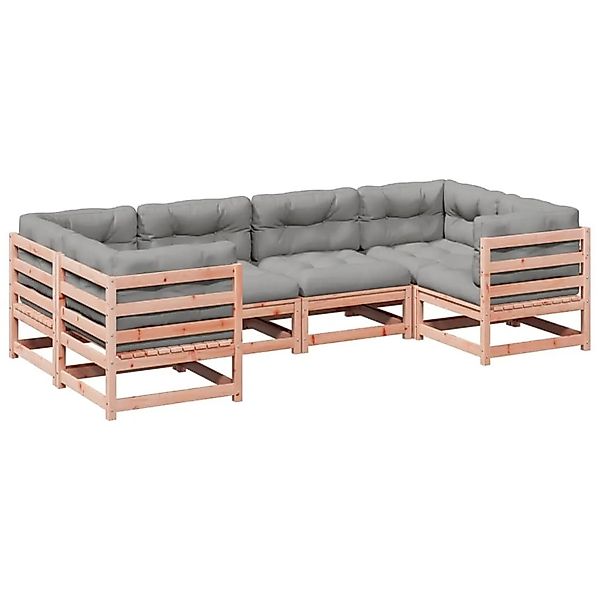 vidaXL 6-Tlg Garten-Sofagarnitur mit Kissen Massivholz Douglasie 3299609 günstig online kaufen