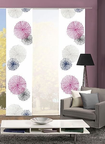 HOME WOHNIDEEN Schiebegardine "SCOPPIO" Klettband 4 Stk. tlg. HxB: 245x60, günstig online kaufen