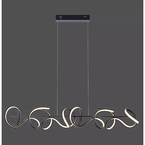 Just Light. LED-Pendelleuchte Curls Schwarz 99 x 21 cm günstig online kaufen