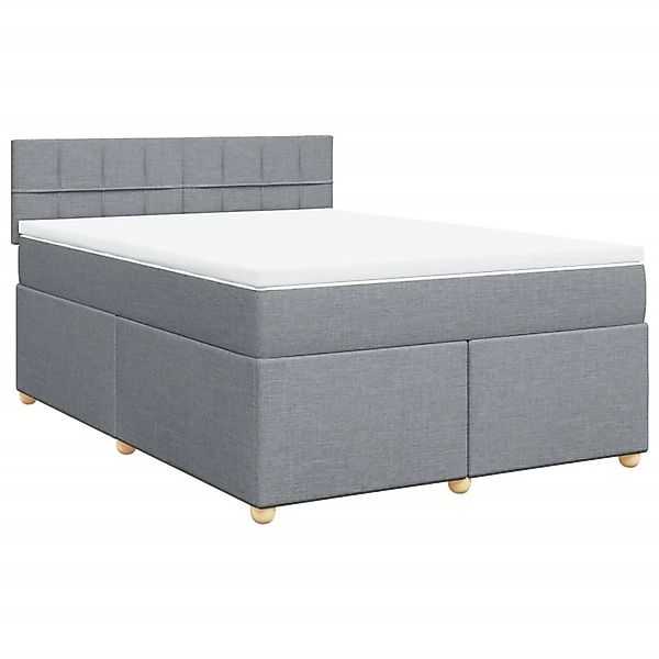 vidaXL Boxspringbett mit Matratze Hellgrau 140x200 cm Stoff 3286703 günstig online kaufen