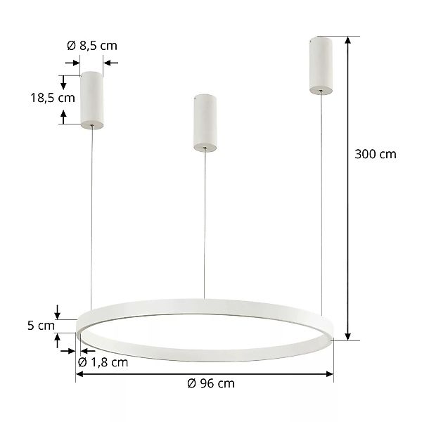 Arcchio Answin LED-Hängeleuchte 70,4 W weiß günstig online kaufen