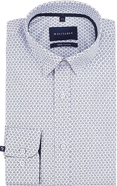 Suitable Hemd Construct Druck Blau - Größe 43 günstig online kaufen