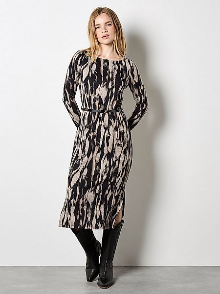 Apricot Druckkleid Midikleid (2-tlg) mit Pinselstrichmuster günstig online kaufen