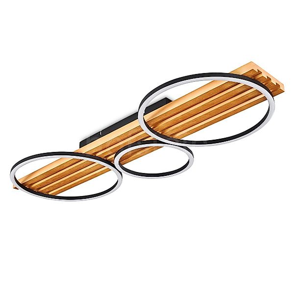 hofstein Deckenleuchte dimmbare Deckenlampe aus Holz/Metall/Kunststoff günstig online kaufen