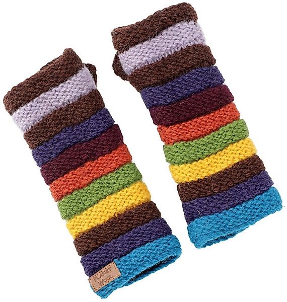 Guru-Shop Strickhandschuhe Geringelte Handstulpen aus Nepal,.. günstig online kaufen