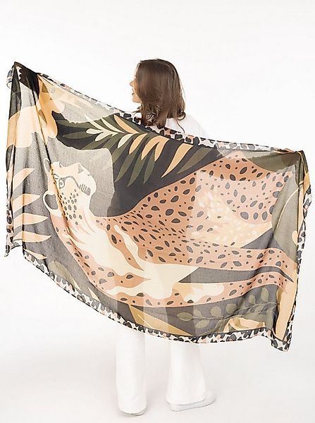 Zwillingsherz Schal "Leopard", transparent, Leomuster günstig online kaufen