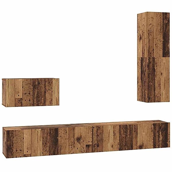 vidaXL TV-Schrank Set 4-Tlg Altholz 200 x 30 x 30 cm Holzwerkstoff 3393174 günstig online kaufen