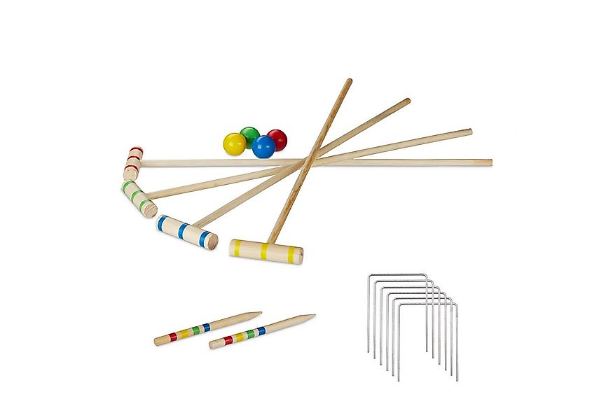 relaxdays Spielzeug-Gartenset Krocket Spiel günstig online kaufen