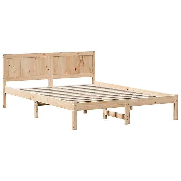 vidaXL Bettgestell Braun 140 x 200 cm Massivholz Kiefer 872188 günstig online kaufen