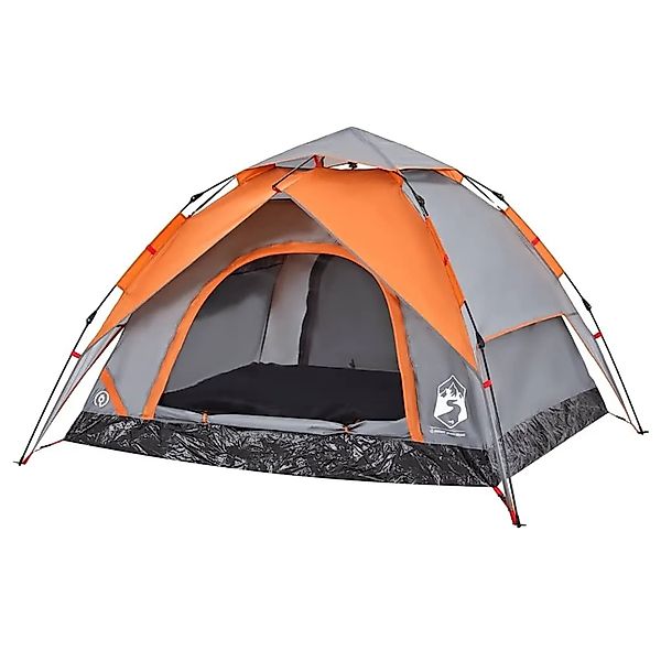 vidaXL Kuppel-Campingzelt 3 Personen Grau und Orange Quick Release 4004179 günstig online kaufen