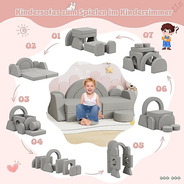 radelldar Kindersofa Modulare Spielsofa, 12 Teile, günstig online kaufen