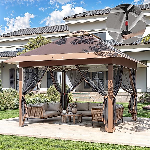 HOMALL Sonnenschirm Gartenschirm 270/330cm, mit Ständer,360° günstig online kaufen