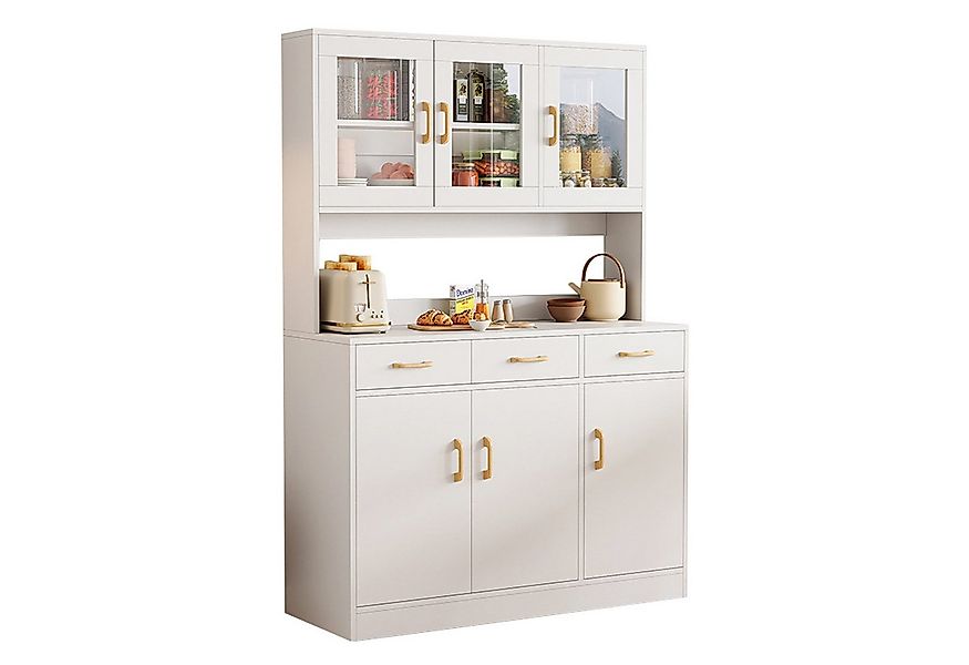 TWSOUL Küchenbuffet Modernes Sideboard mit 3 Schubladen & 3 Türen, Weiß, 10 günstig online kaufen