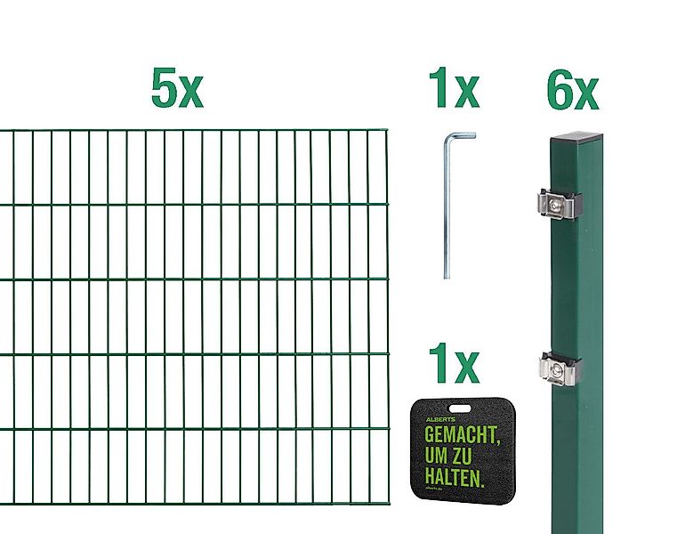 Alberts Doppelstabmattenzaun Grundset, (Set), Höhe: 80-160 günstig online kaufen