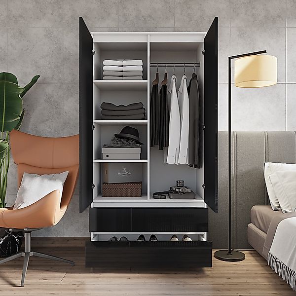 Furnica Kleiderschrank Garderobe Weiß Matt, 2 günstig online kaufen