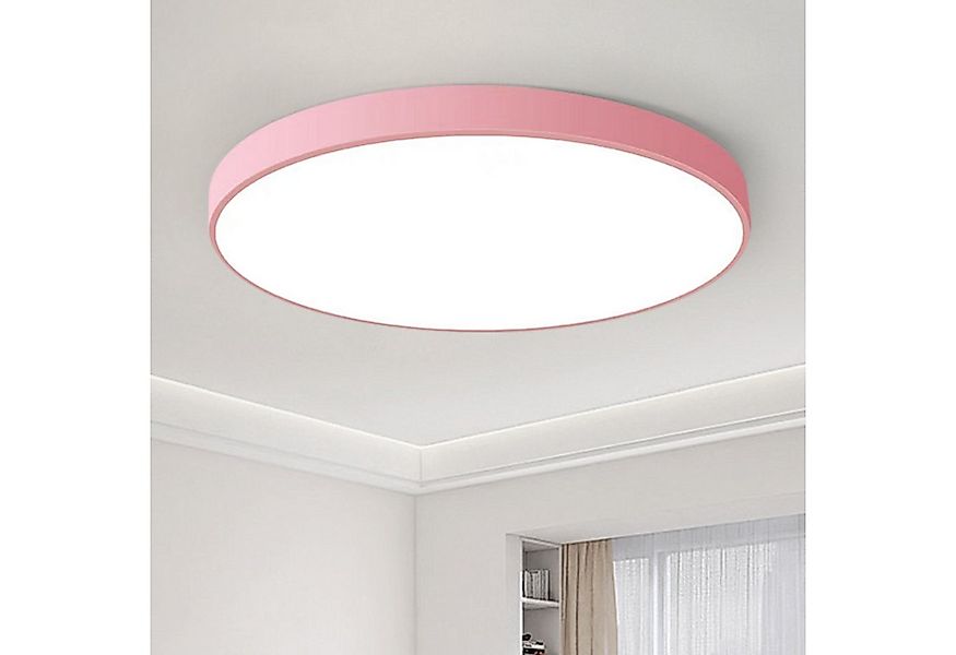 JDONG LED Deckenleuchte 36W Rund Flach Rosa/Grau/Blau Deckenlampe Durchmess günstig online kaufen