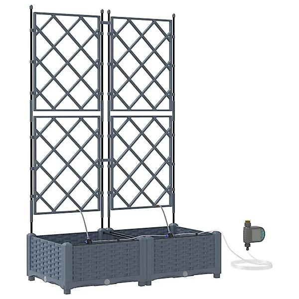 vidaXL Garten-Pflanzgefäß 2 Stk Hellgrau Stahl 42002896 günstig online kaufen