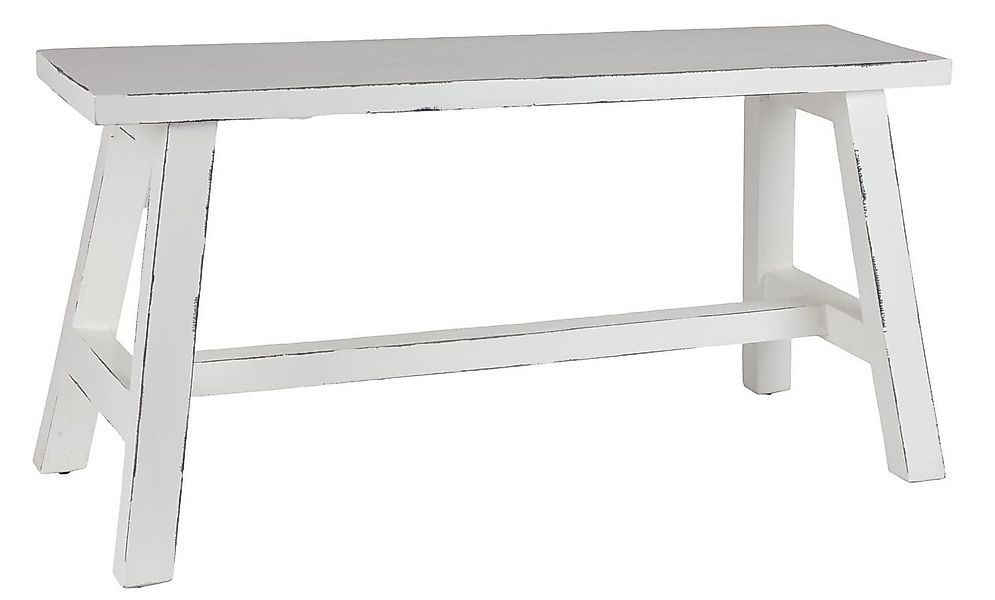 BURI Gartenbank Holz-Sitzbank Weiß Used-Look 90x35cm Dielenbank Holzbank La günstig online kaufen