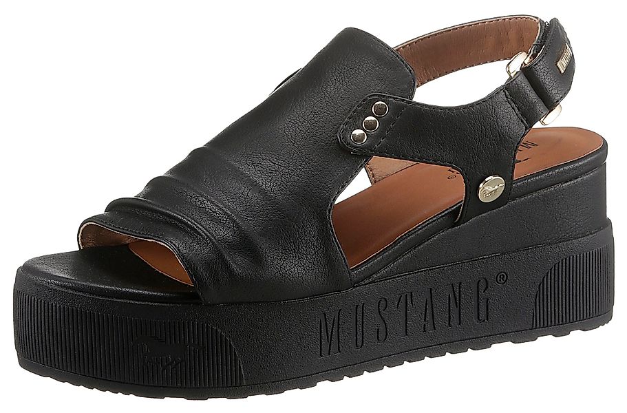 Mustang Shoes Keilsandalette, Sommerschuh, Sandale, Keilabsatz, günstig online kaufen