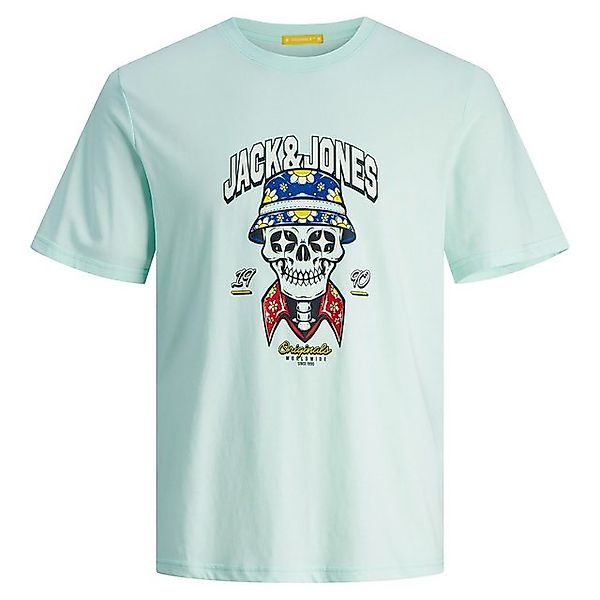 Jack & Jones Rundhalsshirt Große Größen Herren T-Shirt mint Totenkopfprint günstig online kaufen