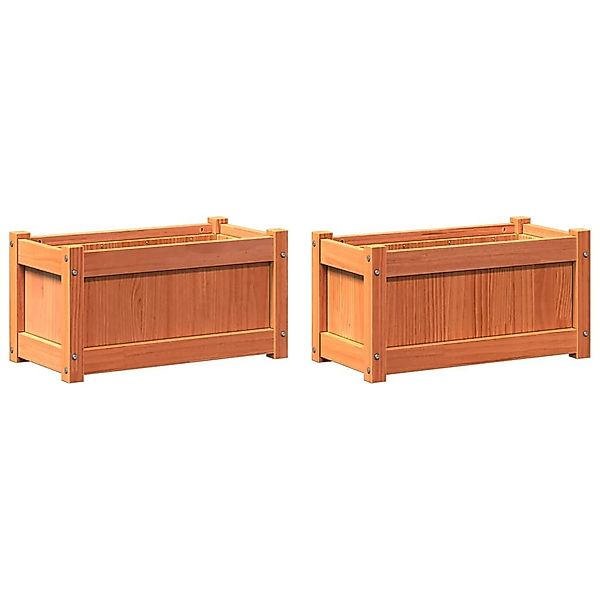 vidaXL Blumentopf Pflanzkübel 2 Stk. Wachsbraun günstig online kaufen