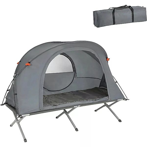SoBuy 4in1-Zelt mit Campingliege Metall Polyester Oxford-Nylon Grau OGS60-H günstig online kaufen