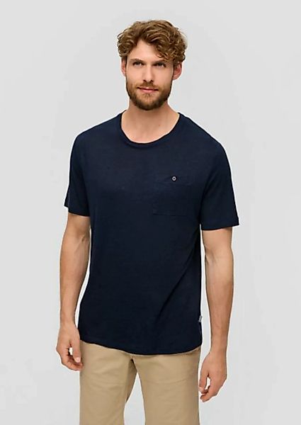s.Oliver Kurzarmshirt T-Shirt aus Leinenmix mit aufgesetzter Brusttasche Zi günstig online kaufen