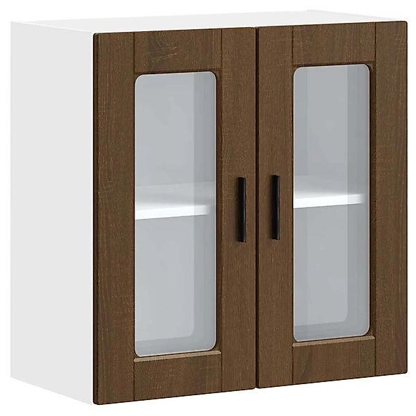 vidaXL Küchen-Hängeschrank mit Glastür Porto Braun Eichen-Optik 854154 günstig online kaufen