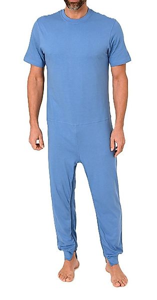 Normann Care Pyjama Herren Pflegeoverall kurzarm mit langen Bein + Reißvers günstig online kaufen