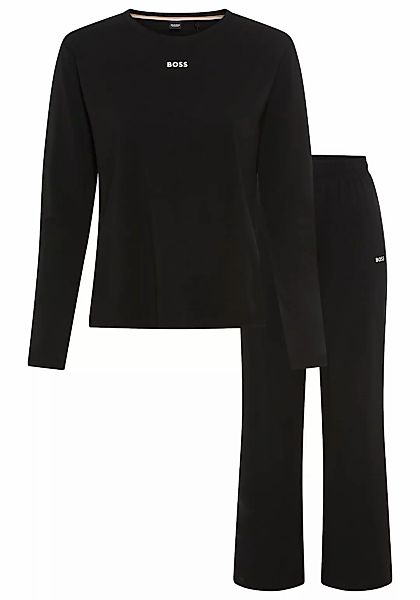 BOSS Schlafanzug, (Set, 2 tlg.), Rundhalsausschnitt, elastischer Bund, Logo günstig online kaufen