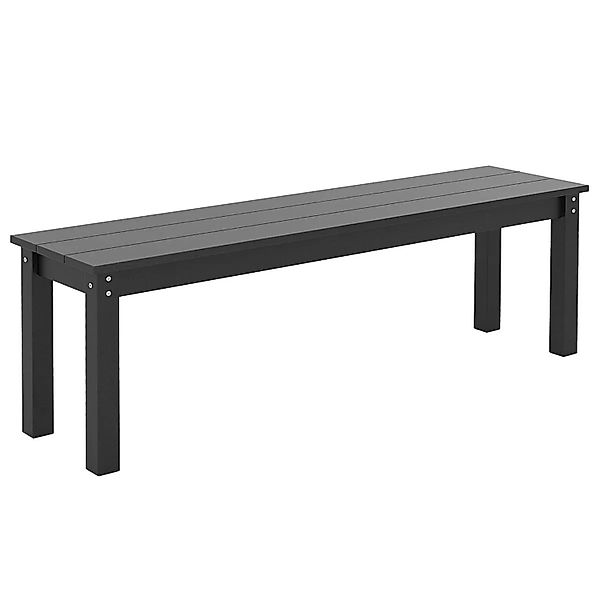Costway Gartenbank Wetterfest 3-Sitzer Kunststoff Ohne Lehne Schwarz günstig online kaufen