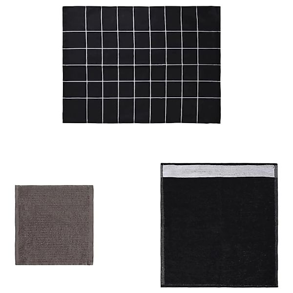 vidaXL 12-Tlg Handtuch-Set Schwarz Baumwolle 136294 günstig online kaufen