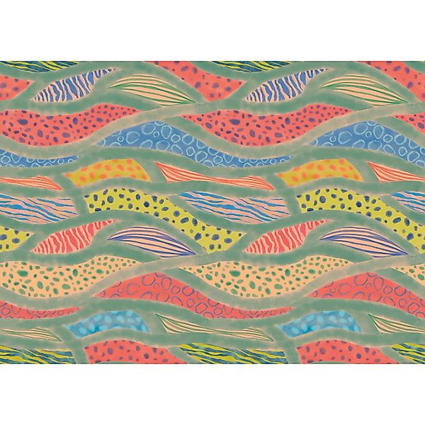 Komar Vliestapete Wave Symphony 350 cm x 250 cm Bunt günstig online kaufen