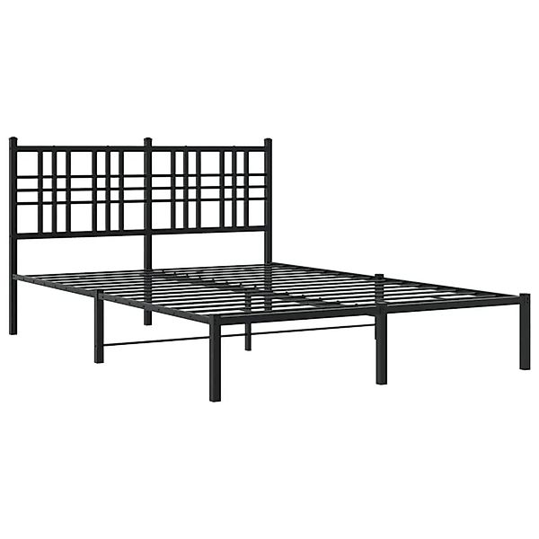 vidaXL Bettgestell mit Kopfteil Metall Schwarz 140x200 cm 376325 günstig online kaufen