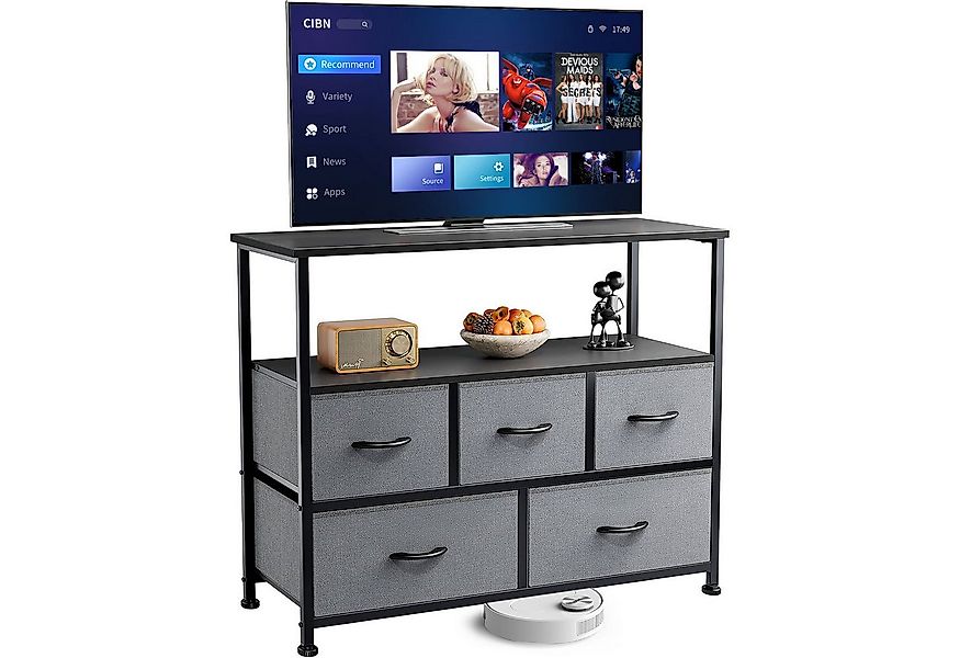 Refined Living TV-Schrank Stoffkommode mit 5 Schubladen mit Griffen stabile günstig online kaufen