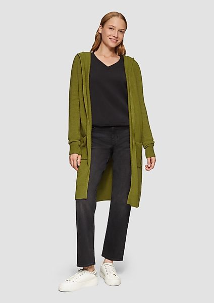s.Oliver Strickjacke Long-Cardigan mit Kapuze Rippblende günstig online kaufen