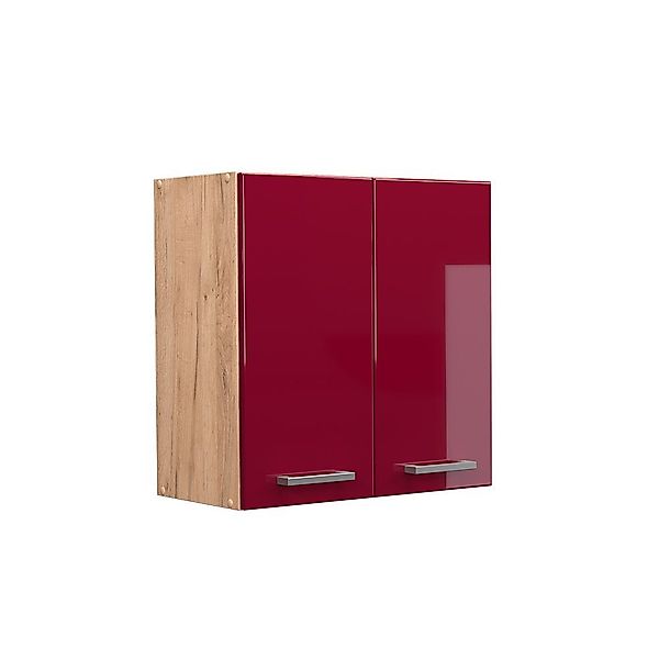 Vicco Hängeschrank R-Line, Rot Hochglanz/Goldkraft Eiche, günstig online kaufen