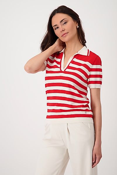 Monari Polokragenpullover "Pullover Polo Ringel", Mit Rundhalsausschnitt günstig online kaufen