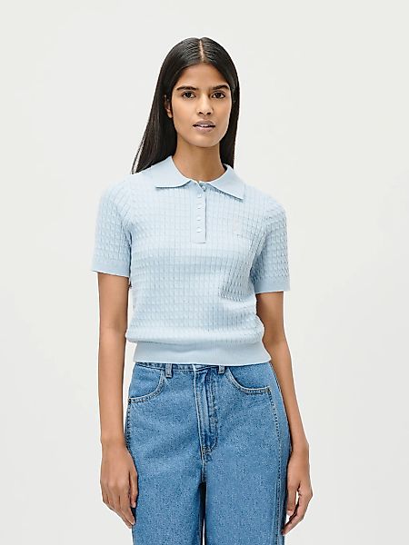 LeGer Poloshirt "Manolja, LeGer by Lena Gercke" mit Zopfmuster, Logosticker günstig online kaufen