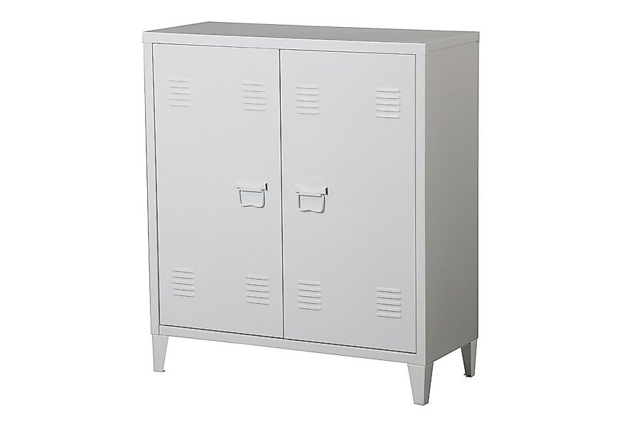 en.casa Aktenschrank »Oripää« mit 2 Türen Stahl 90x80x33 cm Weiß günstig online kaufen