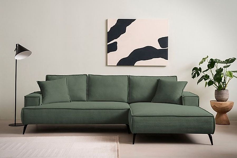Home affaire Ecksofa »TVINNU, L-Form, 275cm, in Cord und Leinenoptik« wahlw günstig online kaufen